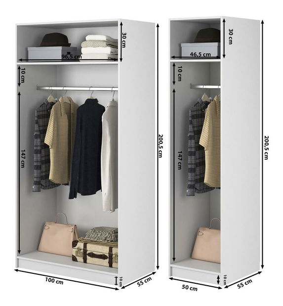 Šatní skříň Kasandra X (bílá)