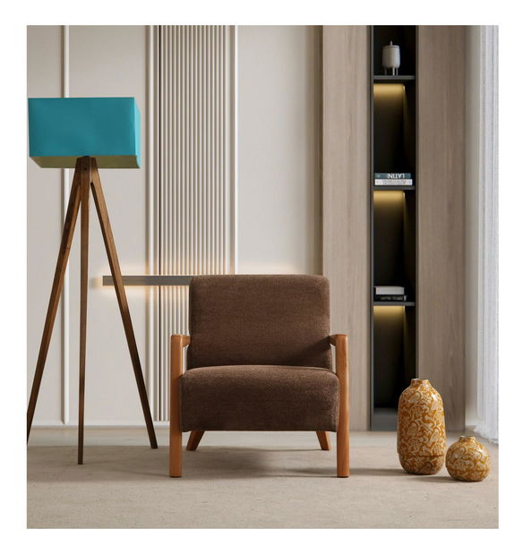 Křeslo Lykeno (hnědá + ořech)