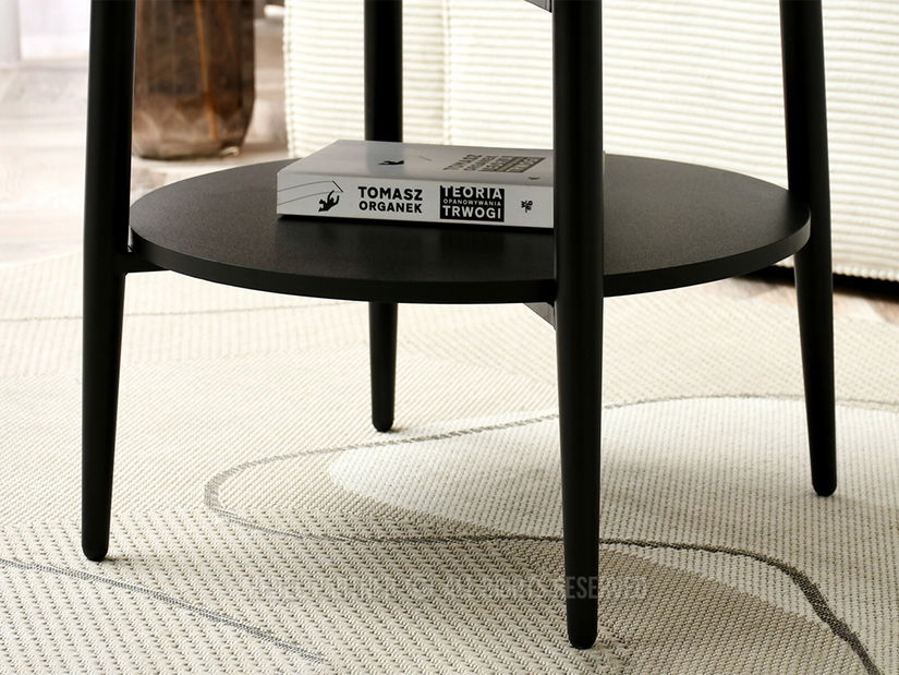 Konferenční stolek Randolf S (černý mramor + černá)