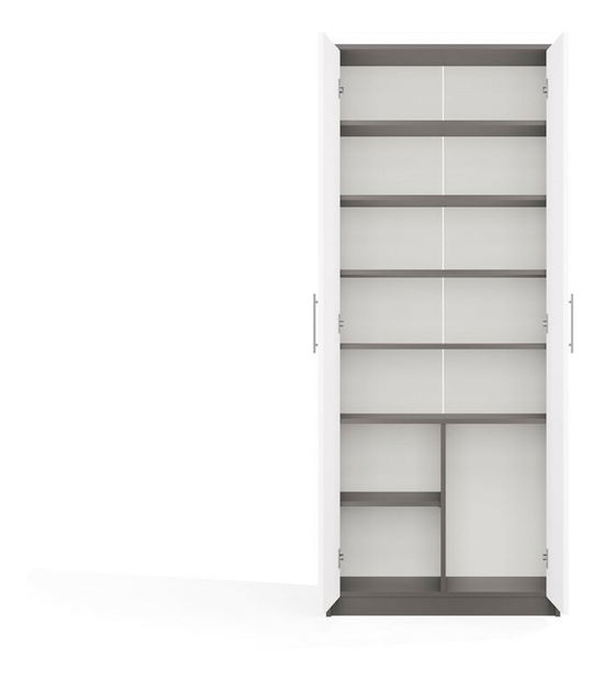 Policová skříň Obtenidas 1 (antracit + bílá)