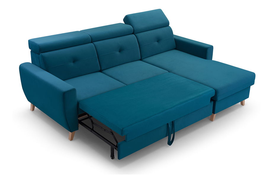 Rohová sedací souprava Sanfew (tmavě modrá) (L)