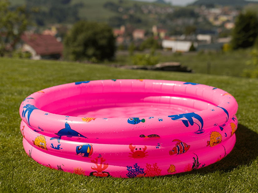 Nafukovací dětský bazén Leah (růžová + vzor)