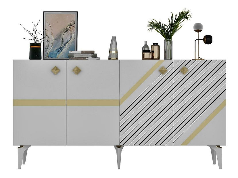 Skříňka Tabivo (bílá + zlatá)