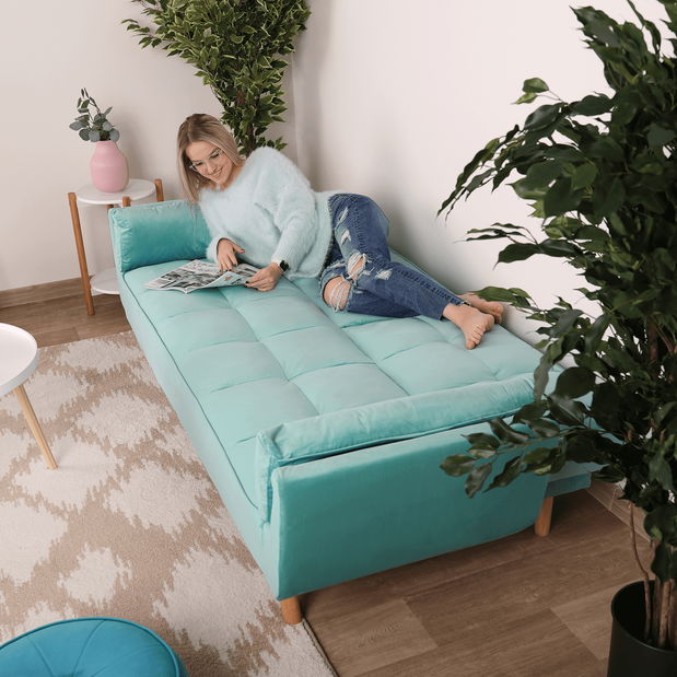 Rozkládací pohovka Filly (tyrkysová)