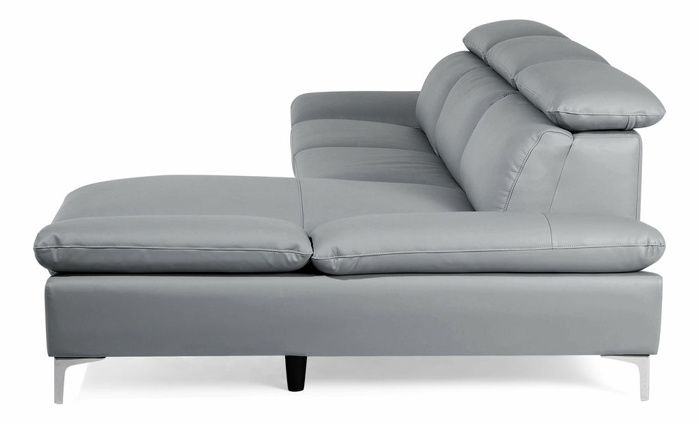 Kožená Rohová sedací souprava Farona (světle šedá) (P)