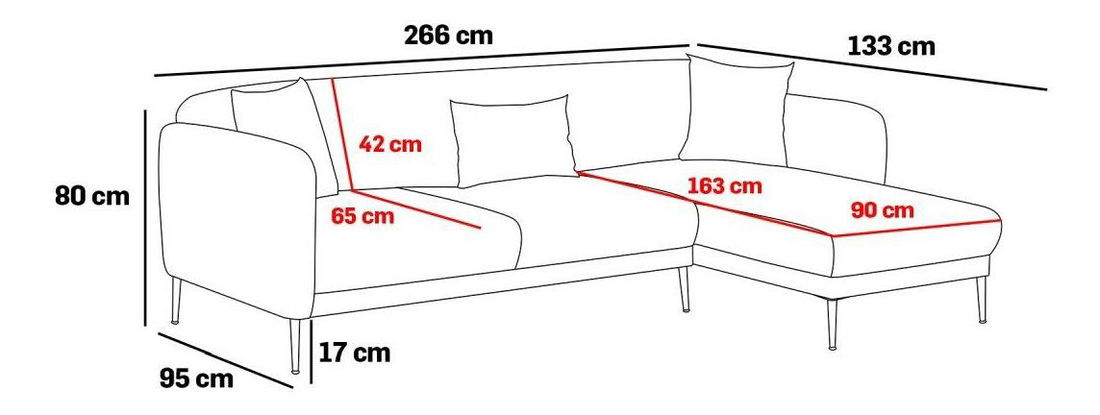 Rohová sedačka Simeon (P) (béžová + zlatá)
