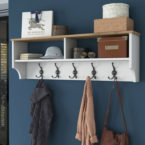 Předsíňová sestava Pixie 2 (Bílá + Ořech)