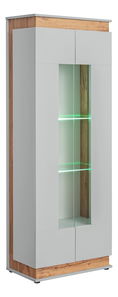 Vitrína Bernice 20 ASPG BL WSW (perlově šedá + dub artrisan)