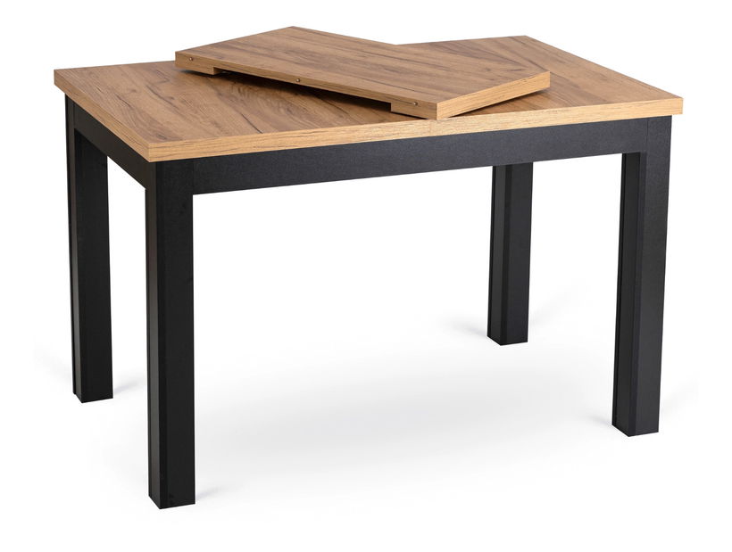 Rozkládací jídelní stůl Seguiremos (dub craft zlatý + černá) (pro 4-6 osob)