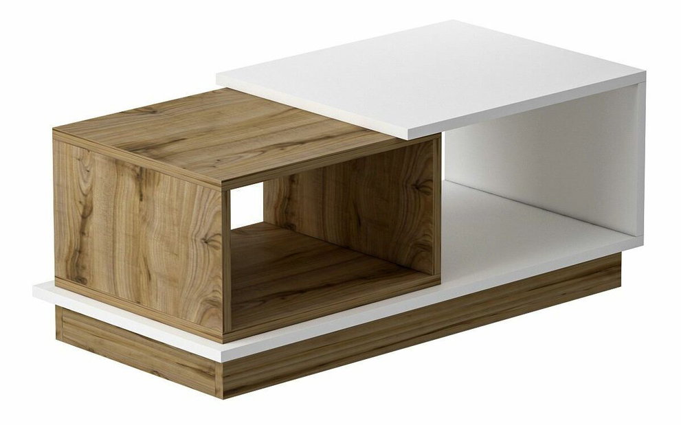 Konferenční stolek Valery (bílá + dub)