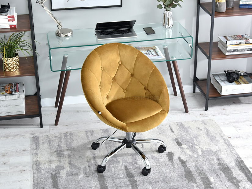 Křeslo Lush 4 (zlatá + chromová)