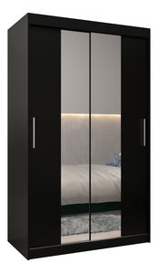 Šatní skříň 120 cm Toki 1 (Černá matná + Černá matná)