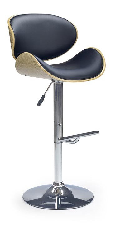 Barová židle Herb (dub světlý + černá)