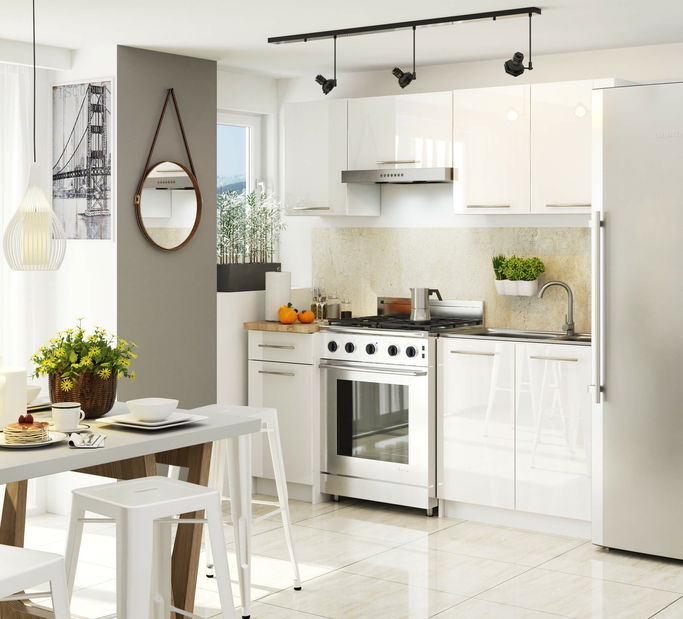 Dolní kuchyňská skříňka Ozara S50 SZ3 (bílá + bílý lesk)