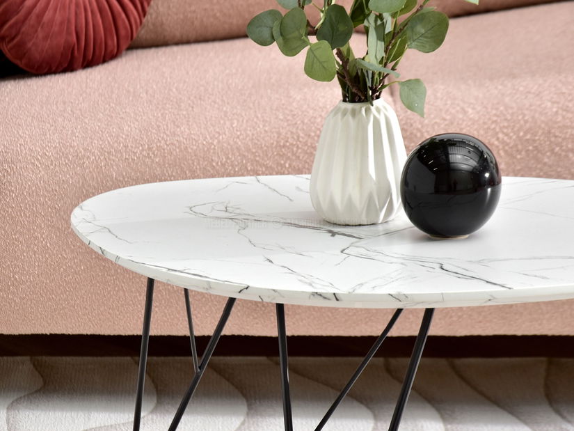 Konferenční stolek Rave Xl (bílá + černá)