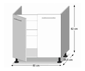 Dolní kuchyňská skříňka pod dřez Lilouse D 80 zl