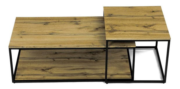 Set 2 konferenčních stolků Crearse (dub divoký)