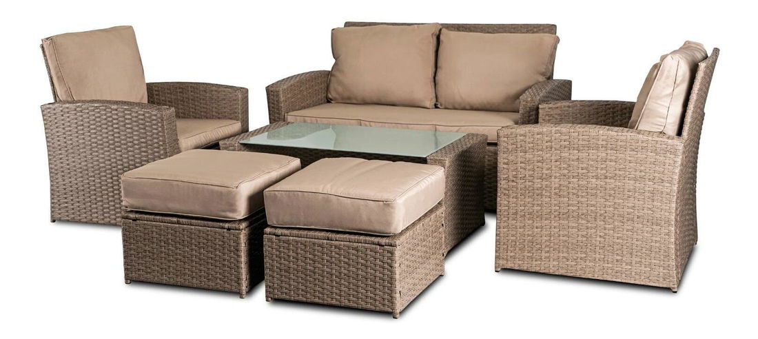 Zahradní set Fastos (béžová) (pro 6 osob)