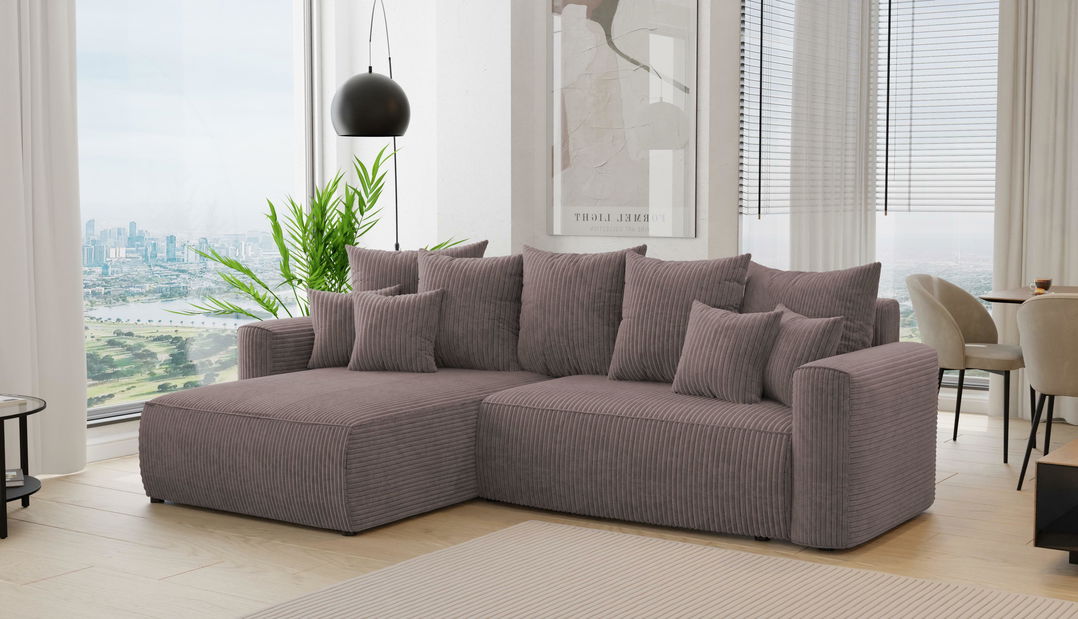 Rohová sedačka Baria (L) (tmavě hnědá)