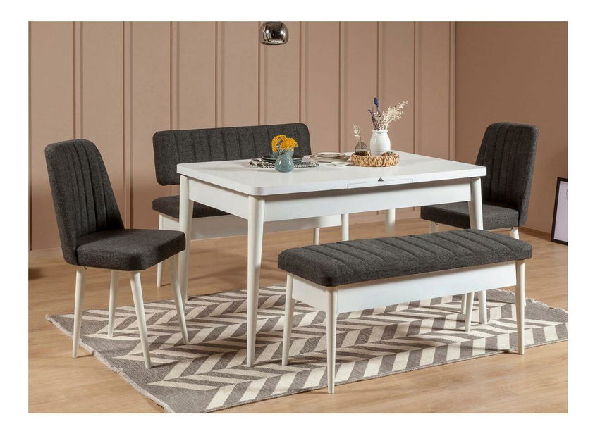 Lavice Vlasta 3 (bílá + antracit) (s úl. prostorem)