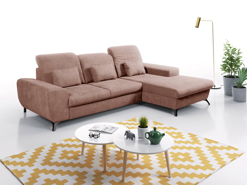 Rohová sedací souprava Altham (růžová) (P)