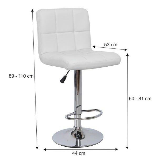 Barová židle Kandy (bílá + chrom)