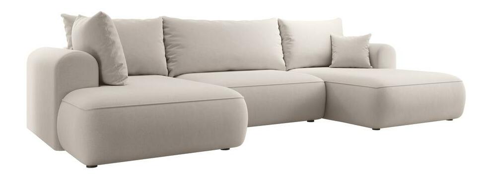 Rohová sedací souprava ve tvaru U Olivo U (L) (bílá + černá)