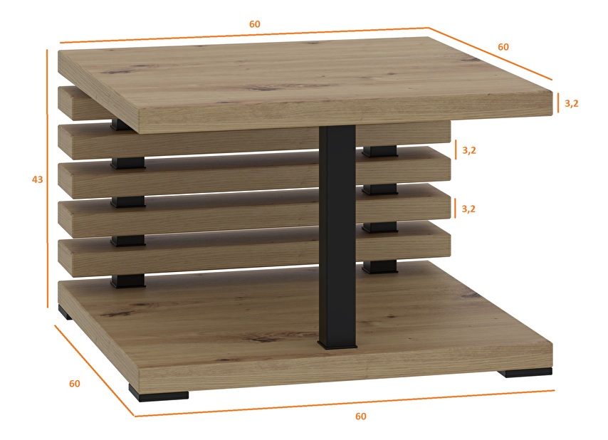 Konferenční stolek Kyram 2 (sonoma)