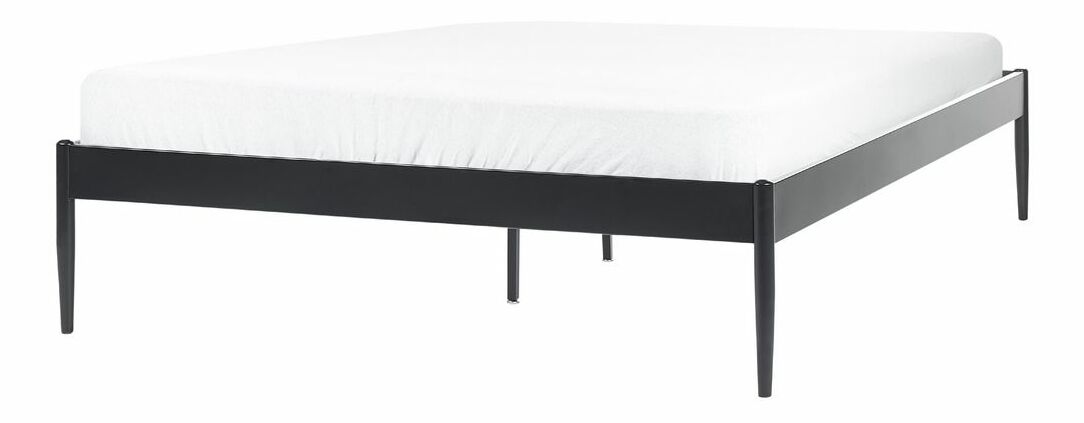 Manželská postel 140 cm Victoire (černá) (s roštem)