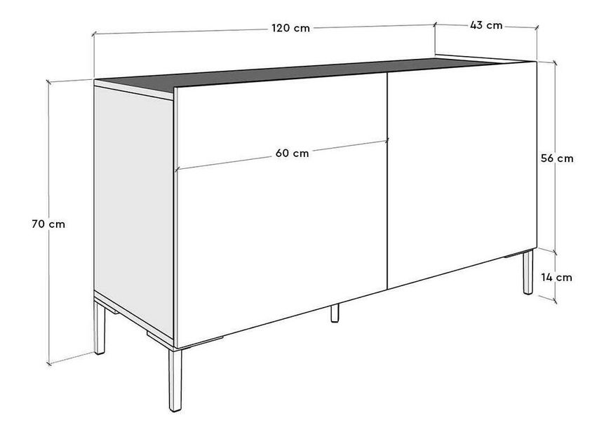TV skříňka Thea 2 (diamantová bílá)