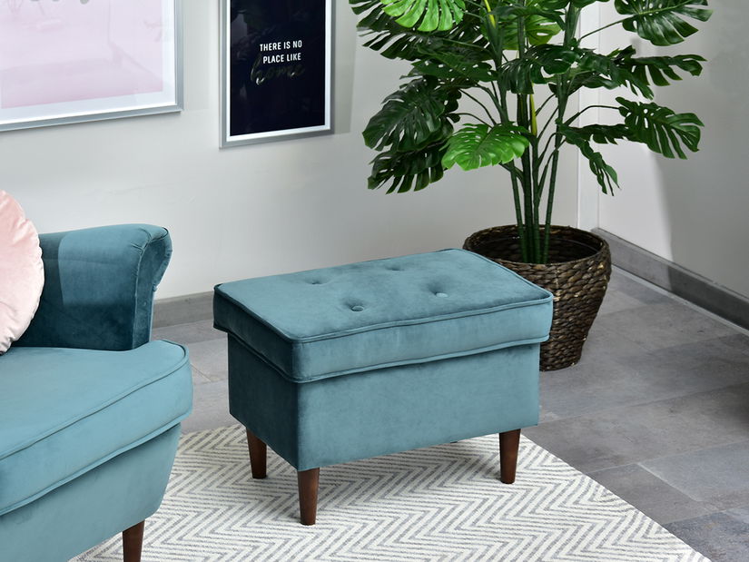 Taburetka Muriera (tmavě modrá + buk)