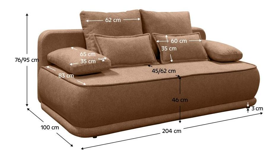 Pohovka Lagona (hnědý melír)