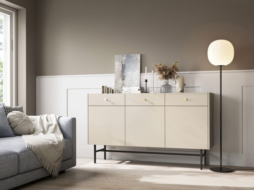 Komoda Desanta 3D3SZ (béžová + černá)