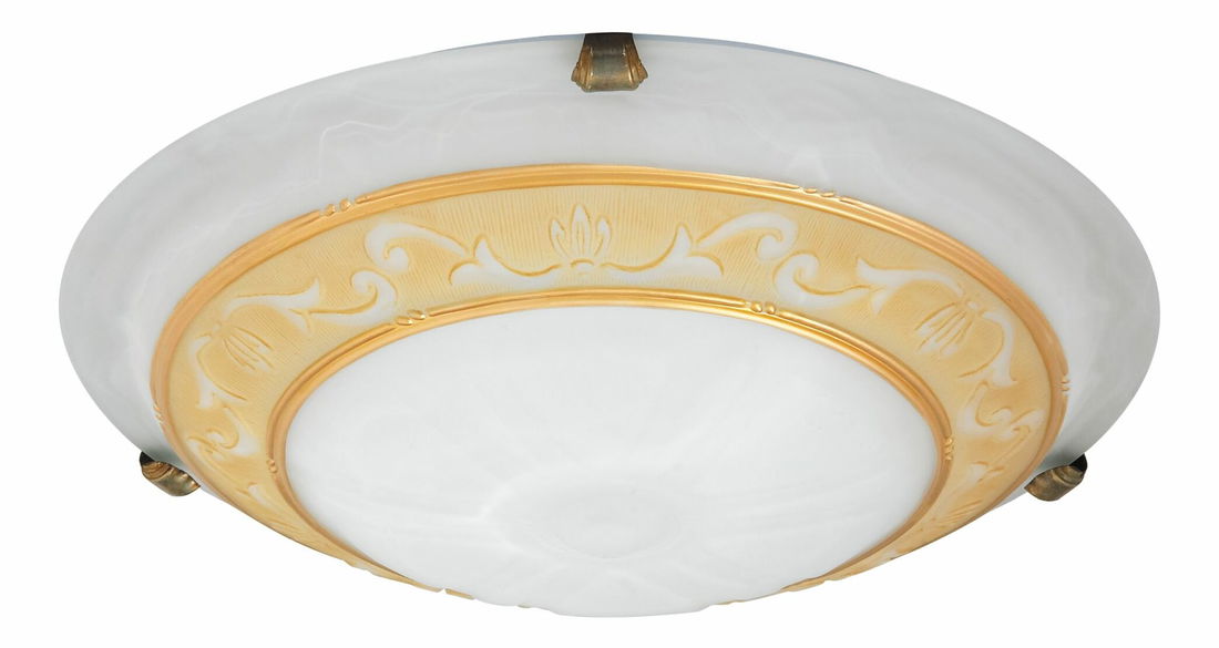 Stropní svítidlo Laretta 3714 (rýžové kamenné sklo + bronzové úchytky)