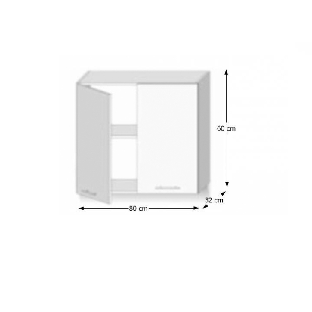 Horní kuchyňská skříňka Lilouse G 80 (bílá + dub sonoma) *výprodej