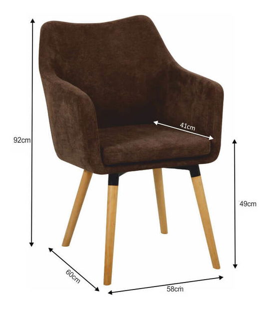 Jídelní židle Dabir (tmavohnědá)