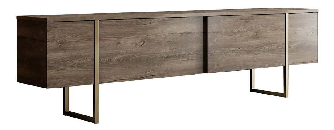 Sestava nábytku do obývacího pokoje Luna 2 (Ořech + Zlatá)