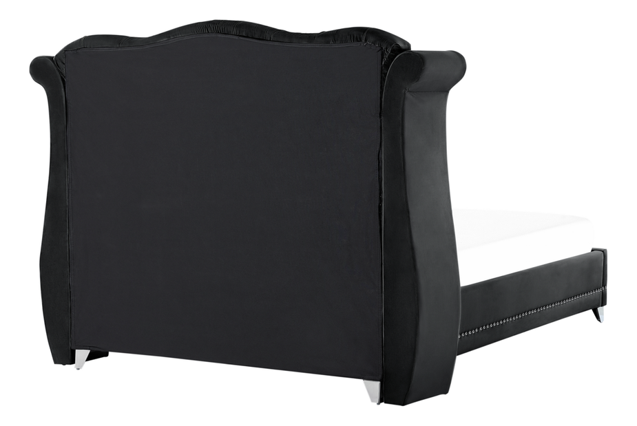 Manželská postel 160 cm ATREY (polyester) (černá) (s roštem)