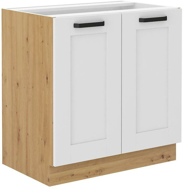 Dolní kuchyňská skříňka Lucid 80 D 2F BB (korpus: dub artisan + front: mdf bílá)