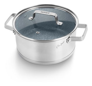 Hrnec s pokličkou Lamart Stoness 20cm (šedá)