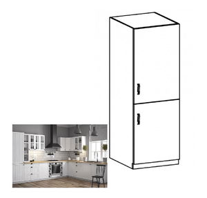 Dolní kuchyňská skříňka na vestavnou ledničku D60ZL Provense (bílá + sosna andersen) (P)