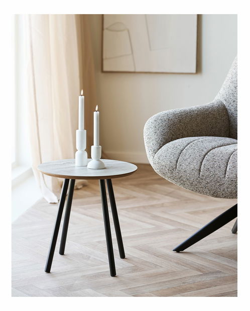 Příruční stolek Alast 2 (černá + béžová)