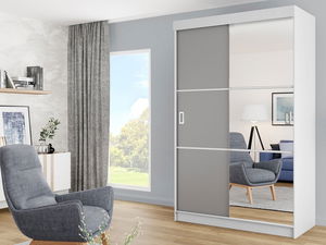 Šatní skříň Island III (bílá + grafit + antracit)