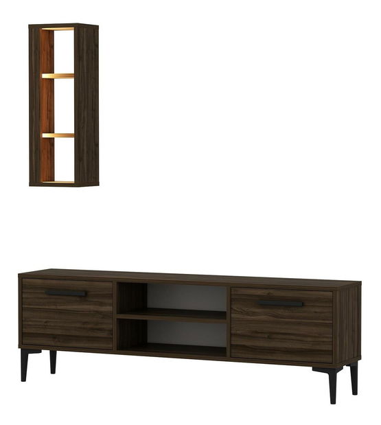 Obývací stěna Kuvuni 1 (ořech) (s osvětlením)