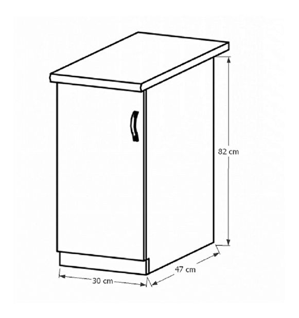 Dolní kuchyňská skříňka D30L Sillina (sosna andersen)