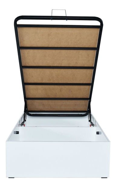 Jednolůžková postel 90 cm Kalabora (s roštem) (s úl. prostorem) (bílá)