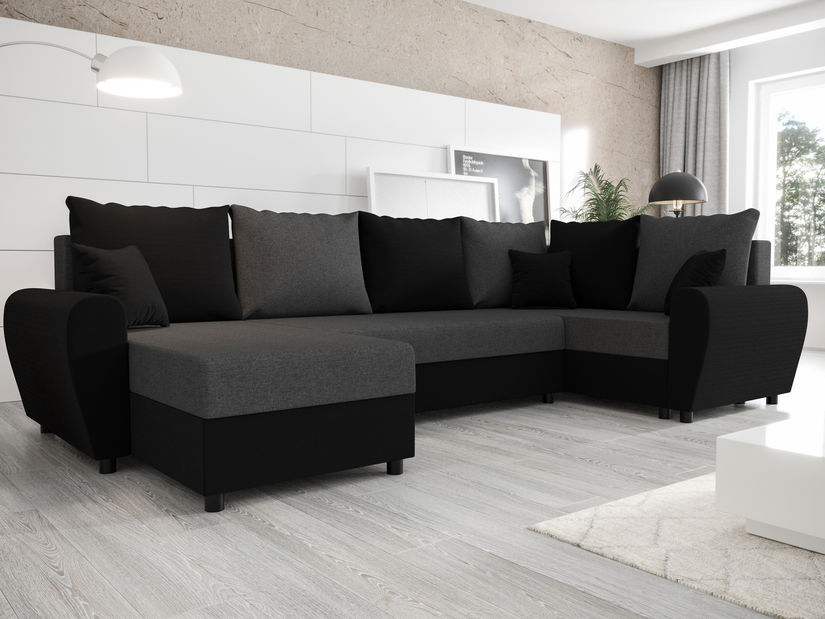 Rohová sedačka ve tvaru U Fleur Long (tmavě šedá) (P)