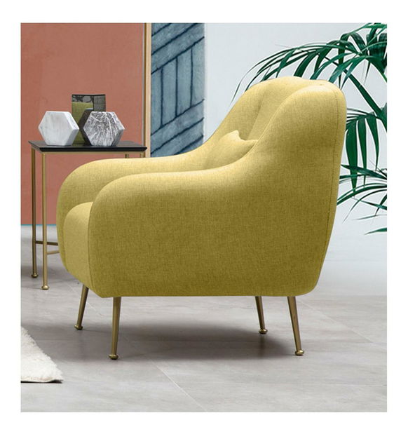 Křeslo Samantha (žlutá + zlatá)