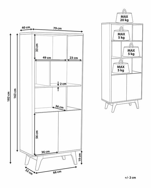 Regál Colombo (tmavé dřevo)
