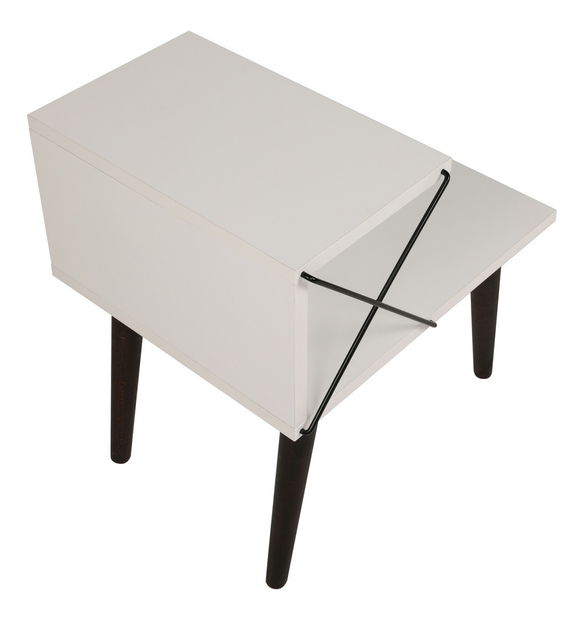 Noční stolek Crossline (bílá)